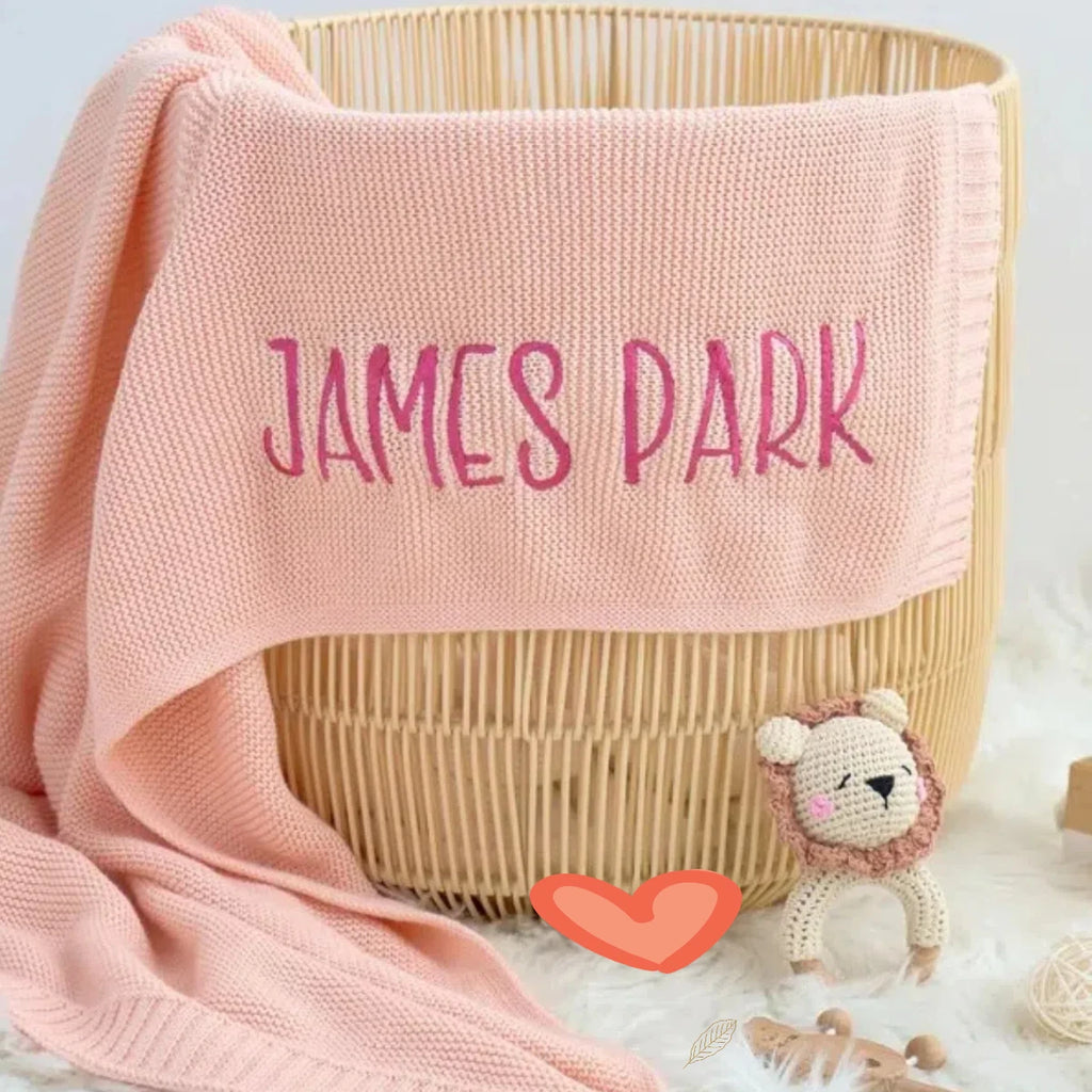 Couverture bébé personnalisée rose