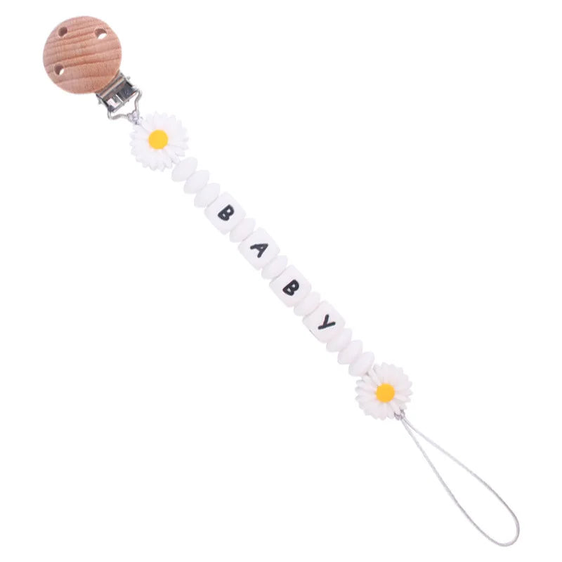 Atache tétine personnalisée blanche