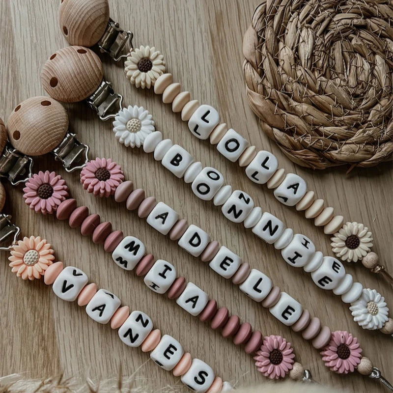 Atache tétine personnalisée blanche